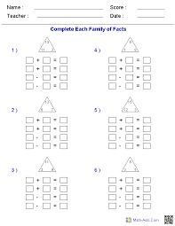 Fact Family Worksheets Fact Family Worksheets For Practice