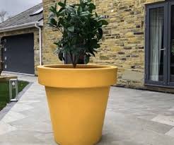 100cm Big Plant Pots Yellow Extra Large