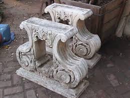 Antique Concrete Or Stone Ornate Large