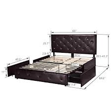 allewie queen size platform bed frame