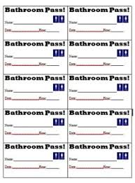 Bathroom Pass Printables Bathroom Pass Teaching Time