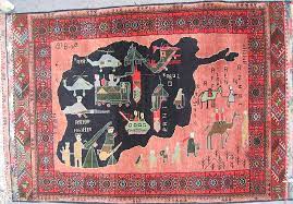 a museum or gallery exhibition of war rugs
