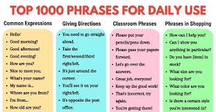 1000 common exles of phrases for