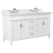 Will this bathroom vanity be replacing one in a busy family bathroom? Foremost Ashburn 60 Inch Vanity Combo In White With Lily White Engineered Stone Top The Home Depot Canada