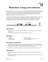 Momentum Energy And Collisions