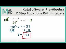 Two Step Equations With Integers