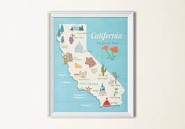 State Map Poster California State Print