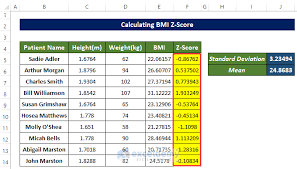 How To Calculate Bmi Z Score In Excel