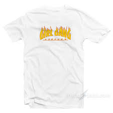 Girl Gang Flame Font T Shirt