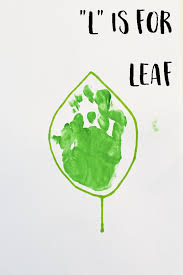 letter l leaf handprint art for