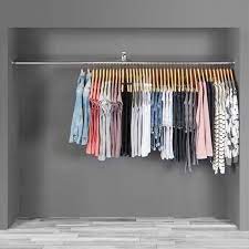 How to plan your perfect wardrobe organiser. Wardrobe Alcove Clothes Hanging Rail With Double Support Arm 2 M Hanging Rail Hanging Clothes Rail Wall Clothes Rail