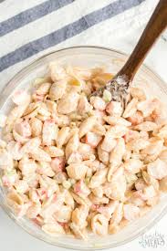 Made with crab meat, shrimp, garlic, and tomatoes while being tossed in a. Homestyle Seafood Pasta Salad Family Fresh Meals