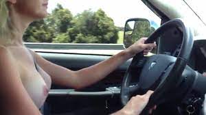 My sexy wife drives with her perky boobies exposed | voyeurstyle.com