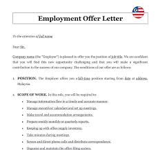 employment offer letter in msia