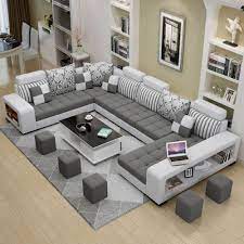 u shape fabric sofa set in delhi