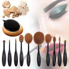 10 pcs oval shaped makeup brush set ebay