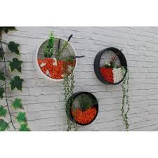 3 set round wall planters modern wall