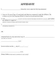 free blank affidavit form sle to print