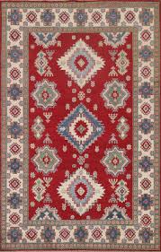 red wool kazak south western area rug 7x10