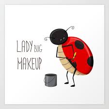 ladybug makeup art print by creaschon