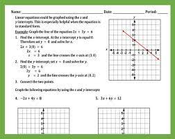 Finding Intercepts Worksheet Ii