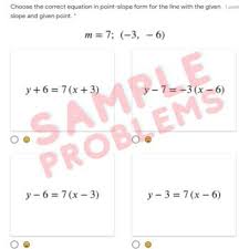 Algebra 1 Point Slope Form Mini