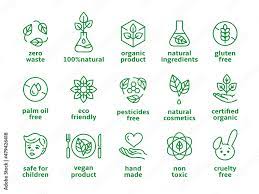 organic cosmetics symbols beauty eco