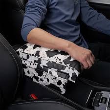 lsbs cow print car armrest box mat