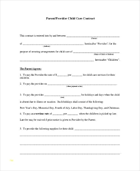 Daycare Contract Template Free Agreement Sample New Templates Forms