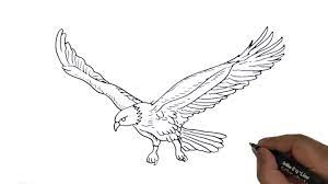 how to draw flying eagle easy and step