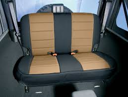 Neoprene Rear Seat Cover Black And Tan