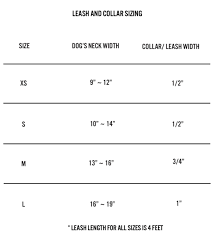 Leash Collar Size Chart Ware Of The Dog Luxury Dog