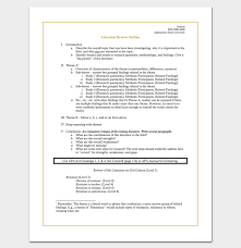 Literature Review Outline Template        Free Sample  Example    