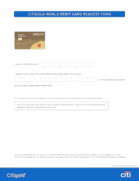 citigold world debit card request