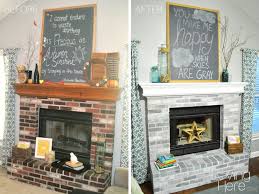 White Wash Brick Fireplace