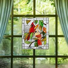 Red Birds Stained Suncatcher Window