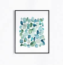 Sea Glass Abstract Art Print Modern