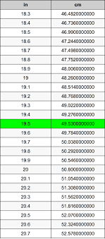 19 5 inch in cm