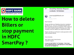 delete billers in hdfc credit card