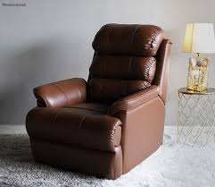 motorized recliner sofa saddle brown
