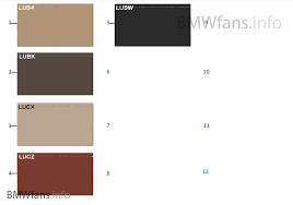 Sample Chart Upholstery Colors Leather Bmw X3 F25 X3 18d