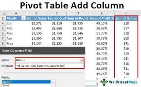 pivot table add column use calculated