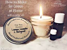 First, mix up some of the essential oils you are using in a shallow dish or tray (i like using the top of a mason jar lid (without the band)). How To Make Soy Candles At Home With Essential Oils