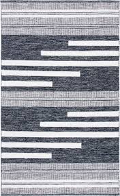 black and white striped runner at rug