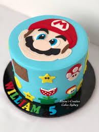 Super mario brothers edible round birthday cake topper decoration personalised. A Super Mario Cake For Elaine S Creative Cakes Sydney Facebook
