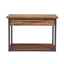 Dark Brown Rectangle Wood Console Table