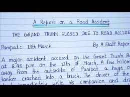 report writing road accident