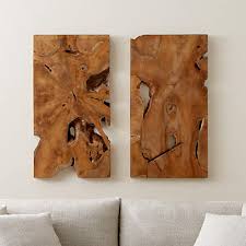 Slice Teak Wall Art Set Of Two