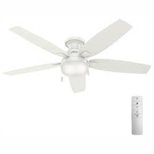 They usually do not have a stem. Hunter Fan Company Duncan 52 In Led Indoor Fresh White Flush Mount Smart Ceiling Fan With Light And Wink Remote Control 59186w The Home Depot