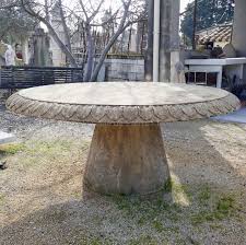 Stone Garden Table In A Rustic And
